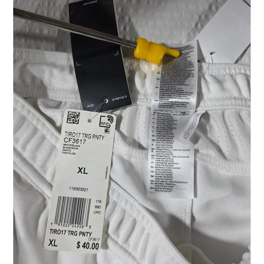 Adidas Climacool Youth XL Training Pants White Black Stripes NWT